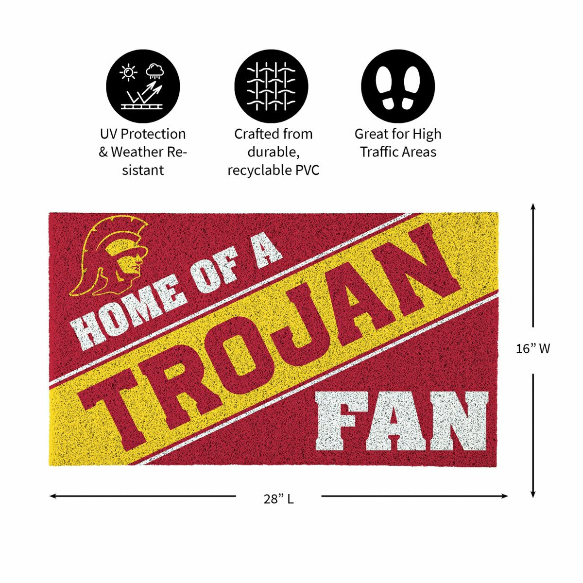 University of Southern California, PVC Mat COLOR, Home of a Fan, Collegiate