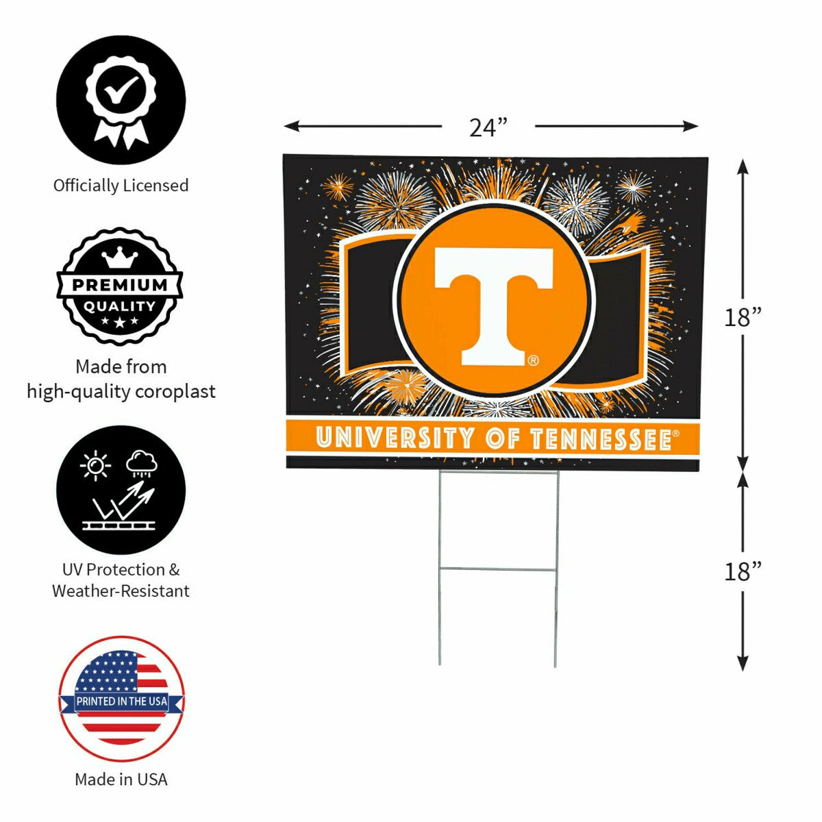 University of Tennessee Yard Sign Patriotic, Collegiate, Home