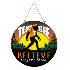 University of Tennessee Bigfoot Round Door Décor with Hanging Rope, 18, Collegiate, Home