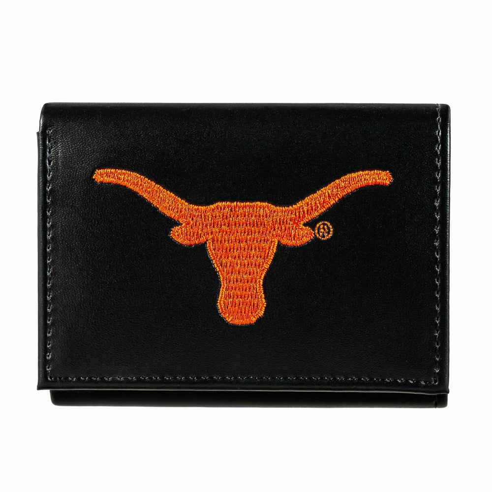University of Texas Black Tri-Fold Embroidered Wallet w/ RFID Blocking, Collegiate, Home