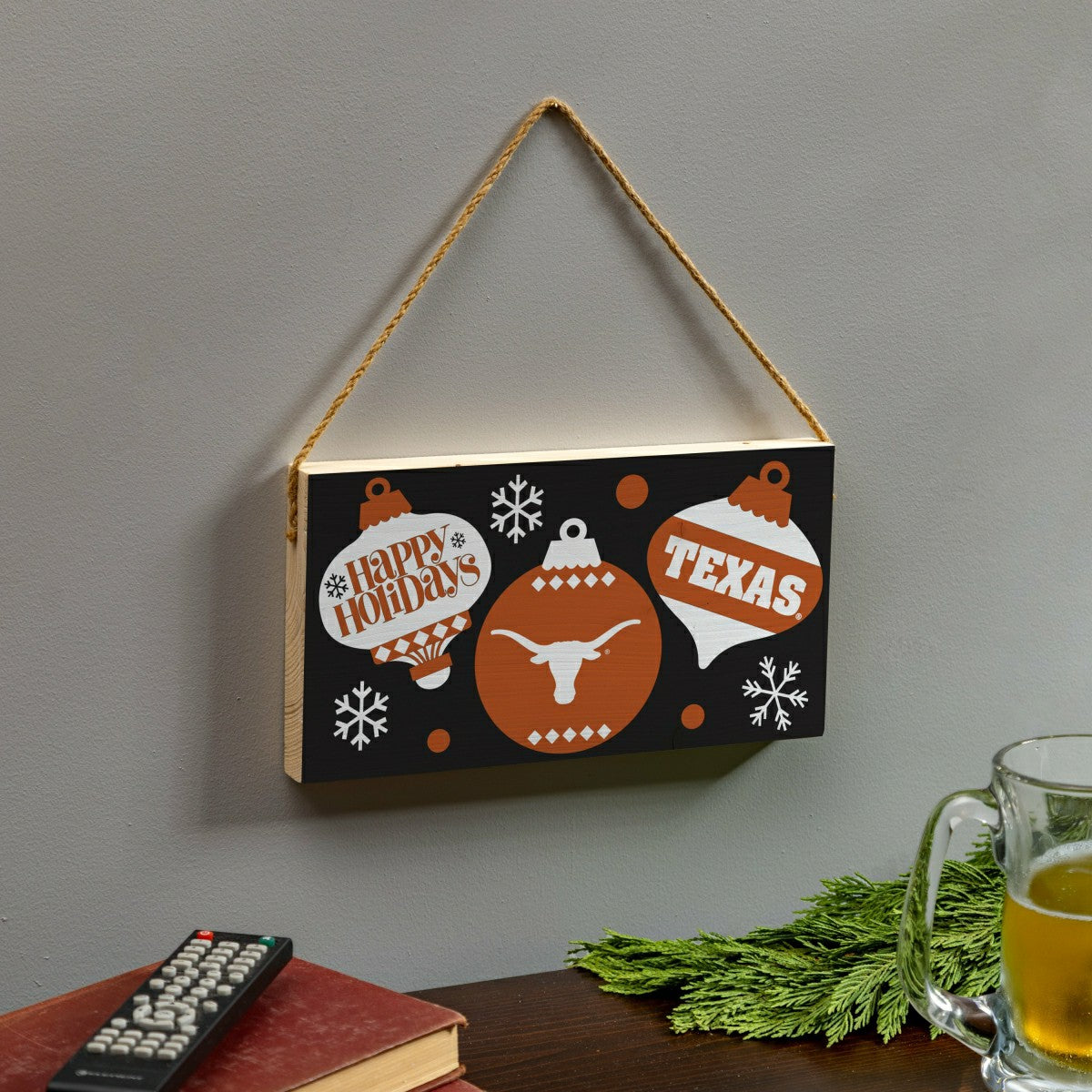 University of Texas Holiday Wood Wall Sign, 6x11, Collegiate, Home
