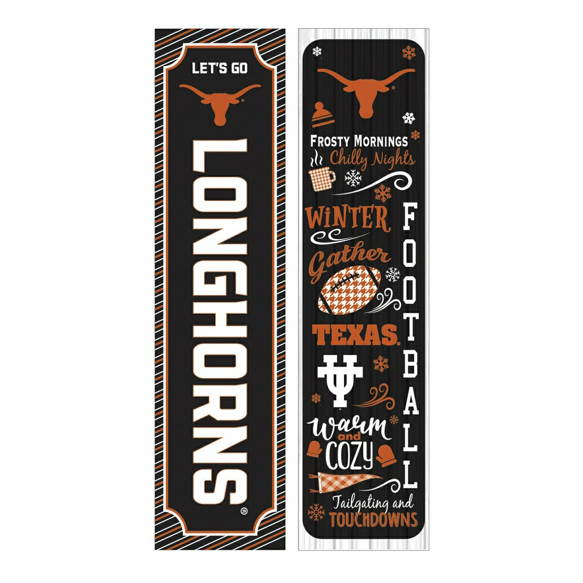 46" Double Sided Leaner, University of Texas, Winter Seasonal, Collegiate, Home