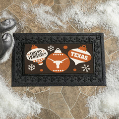 University of Texas Holiday Flocked Coir Sassafras Switch Mat, 22"x10", Collegiate