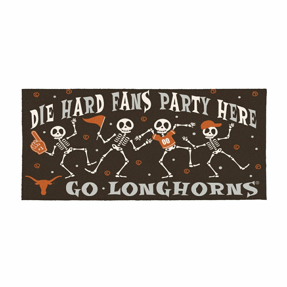 University of Texas Flocked Coir Halloween Sassafras Switch Mat, 22"x1, Collegiate