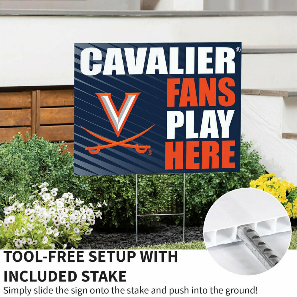 University of Virginia Coroplast Yard Sign "Fans Play Here", Collegiate, Home
