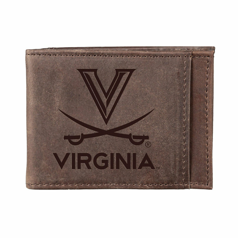 Front Pocket Wallet w/ RFID Blocking, University of Virginia, Brown, Collegiate, Home