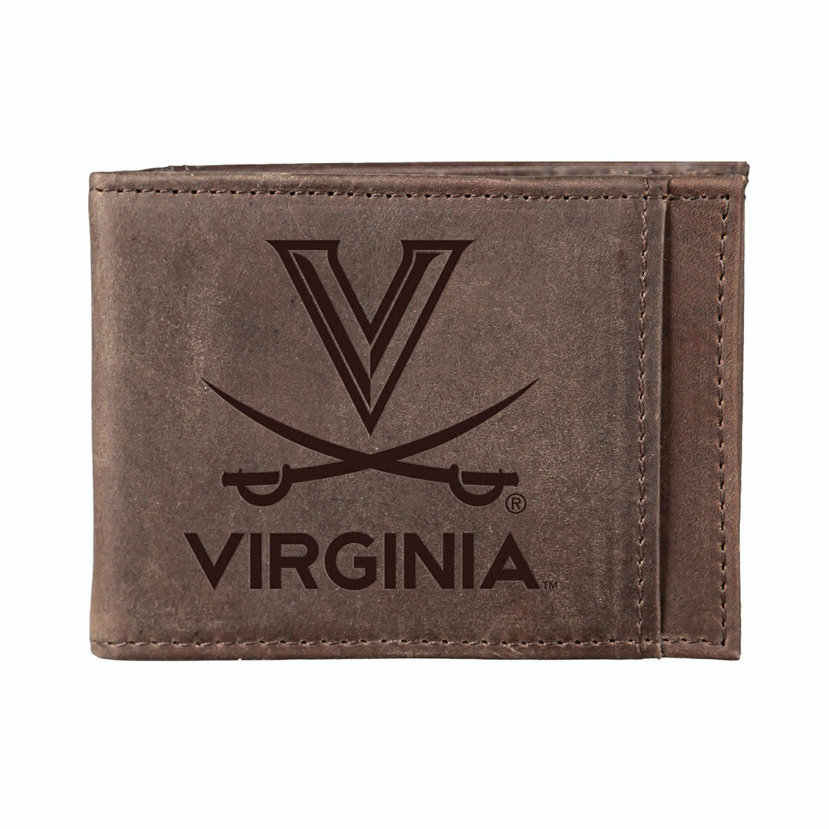 Front Pocket Wallet w/ RFID Blocking, University of Virginia, Brown, Collegiate, Home
