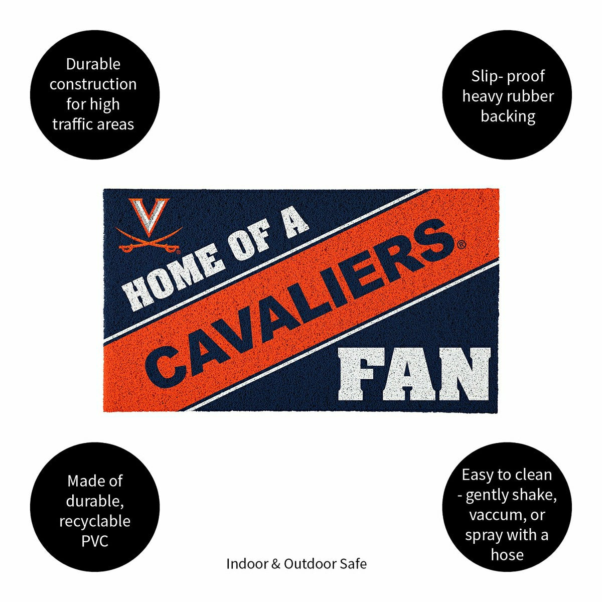University of Virginia, PVC Mat COLOR, Home of a Fan, Collegiate