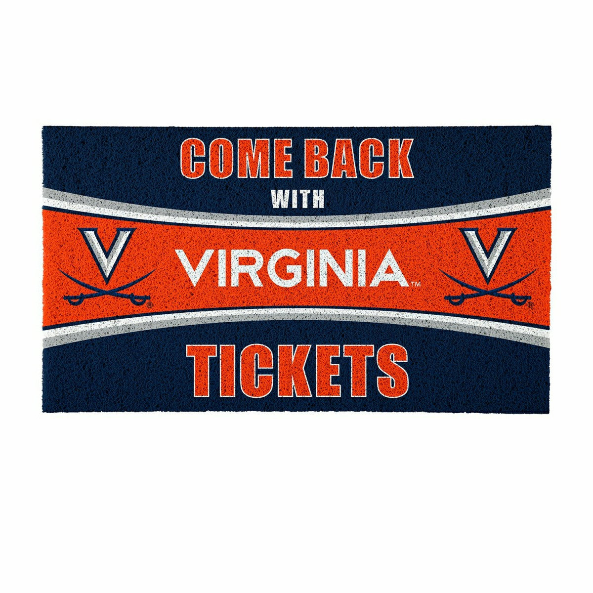 28" x 16" PVC Trapper Mat, Come Back with Tickets, University of Virgi, Collegiate