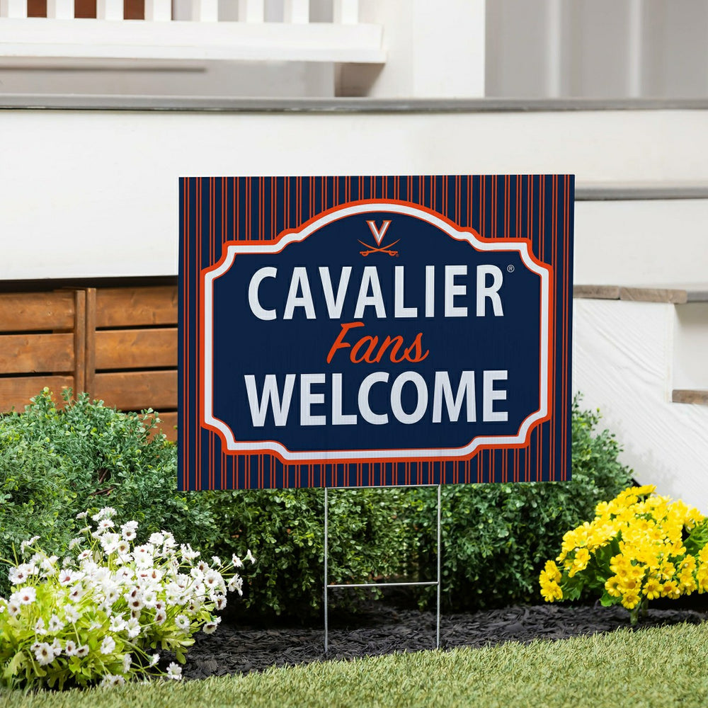 University of Virginia Coroplast Yard Sign, "Fans Welcome", Collegiate, Home