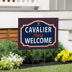University of Virginia Coroplast Yard Sign, "Fans Welcome", Collegiate, Home