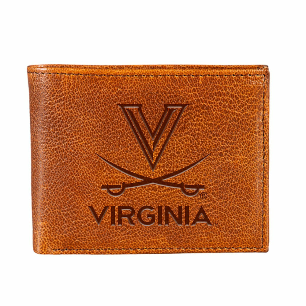 University of Virginia, Embossed 100% Genuine Tumbled Leather Passcase, Collegiate, Home