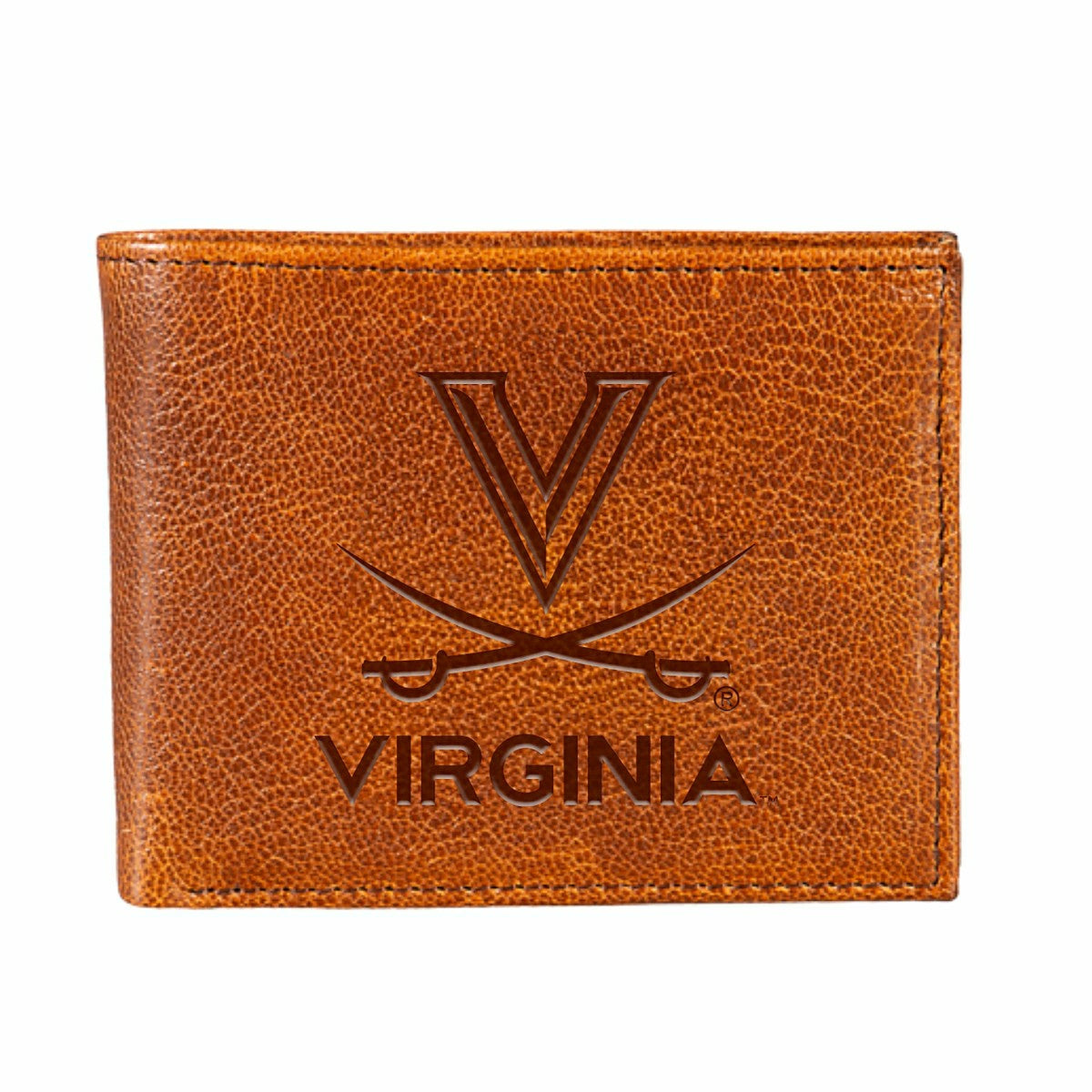 University of Virginia, Embossed 100% Genuine Tumbled Leather Passcase, Collegiate, Home