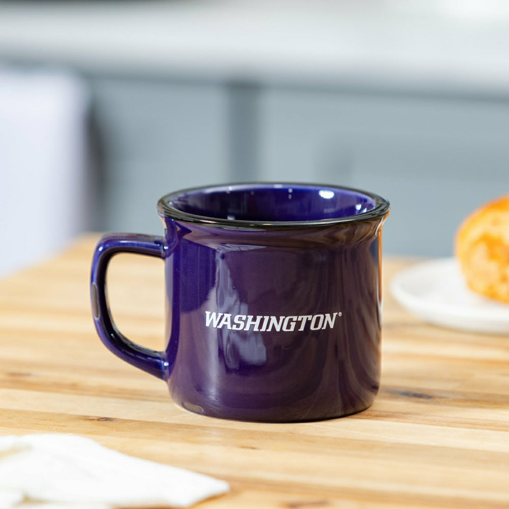 University of Washington Ceramic Camp Cup with Enamel Finish, 14oz, Collegiate, Home