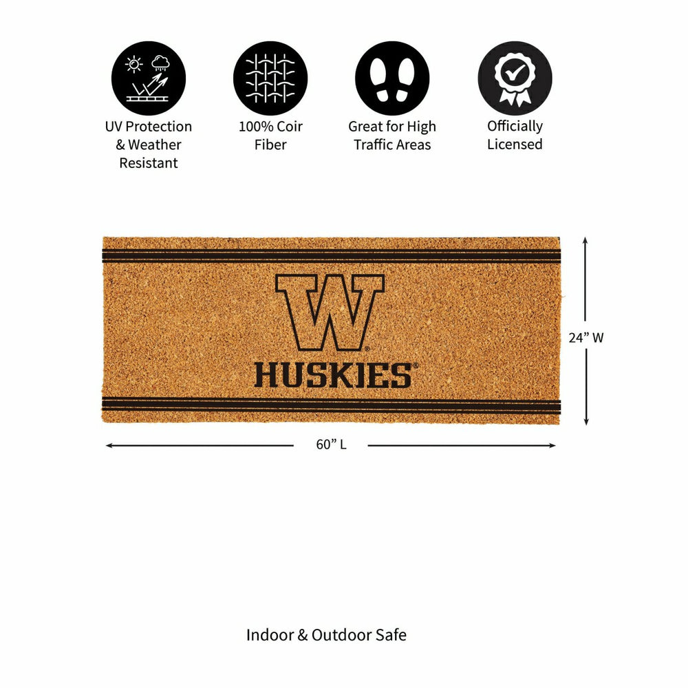 University of Washington Extra Large One Color Coir Mat, 60"x24", Collegiate