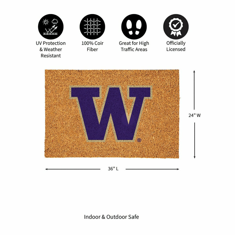 University of Washington Large Full Color Coir Mat, 36"x24", Collegiate