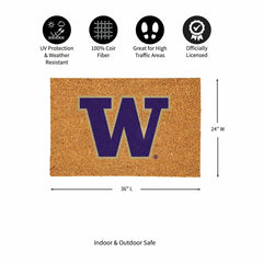 University of Washington Large Full Color Coir Mat, 36"x24", Collegiate