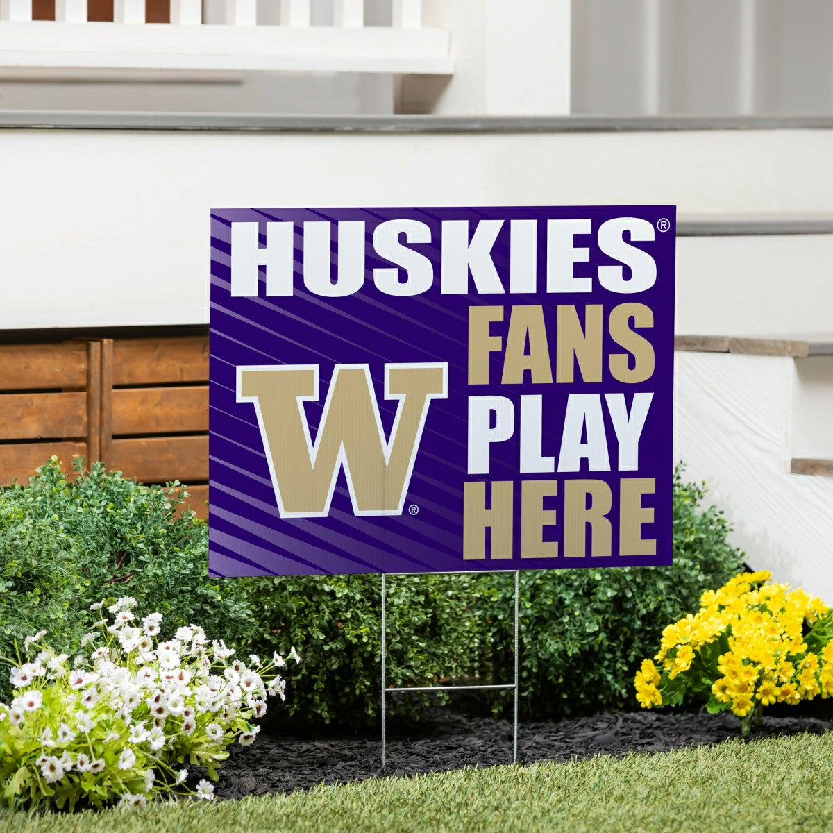 University of Washington Coroplast Yard Sign "Fans Play Here", Collegiate, Home