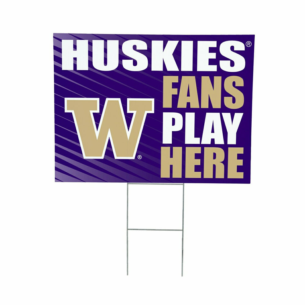 University of Washington Coroplast Yard Sign "Fans Play Here", Collegiate, Home