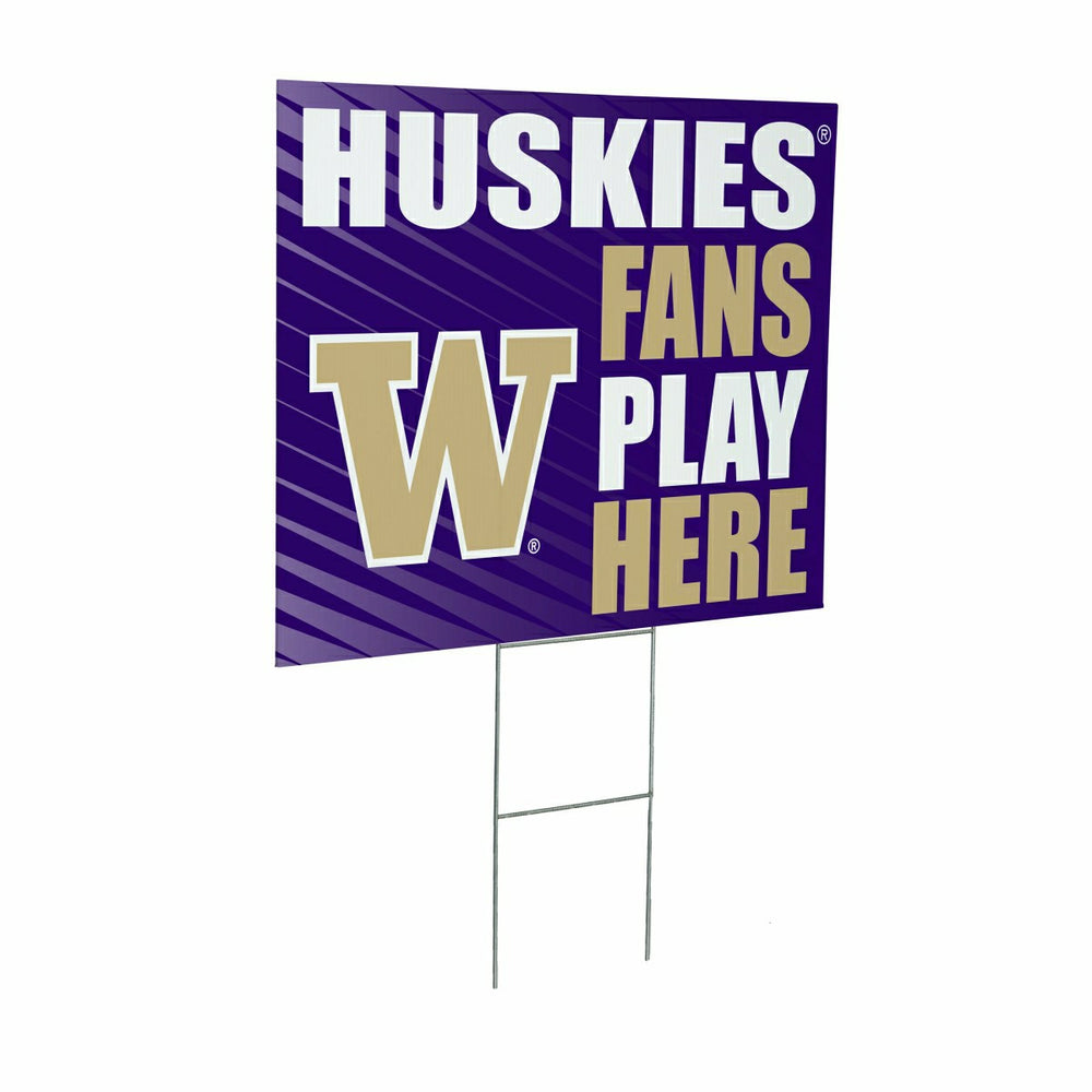 University of Washington Coroplast Yard Sign "Fans Play Here", Collegiate, Home