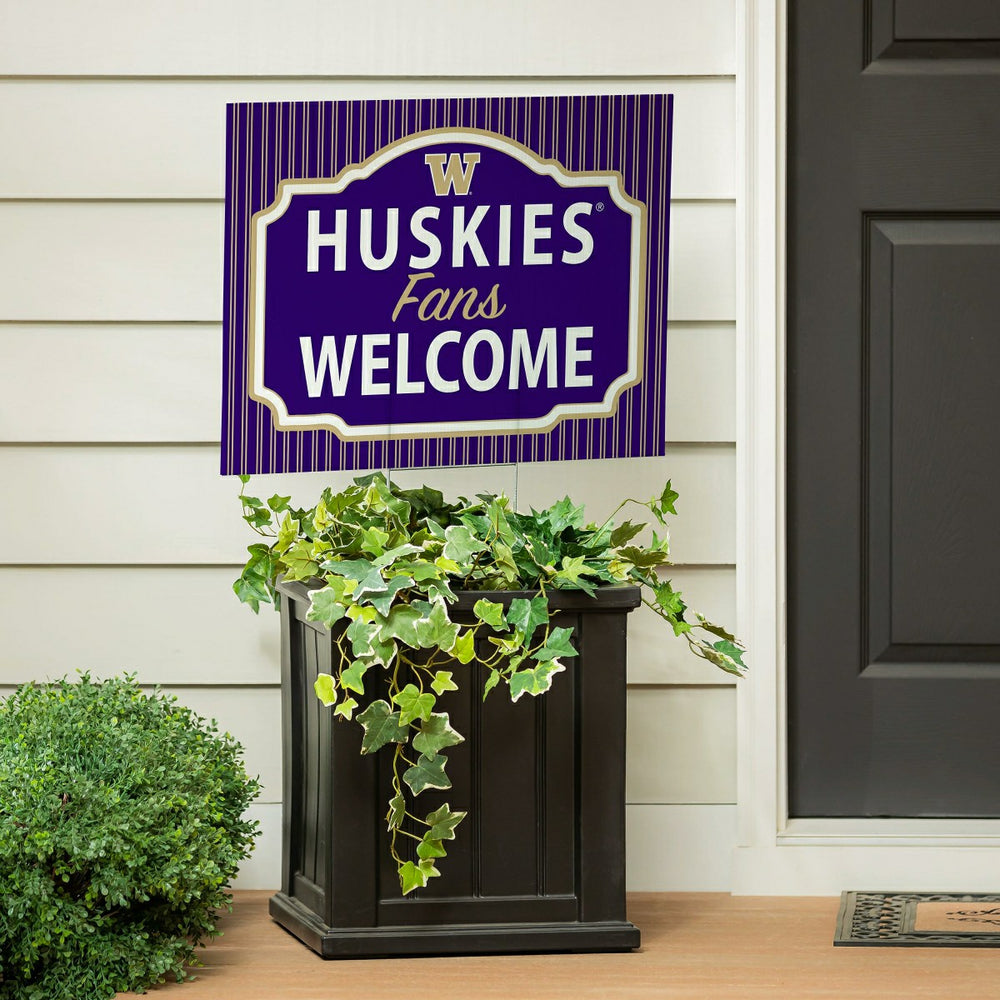 University of Washington Coroplast Yard Sign, "Fans Welcome", Collegiate, Home