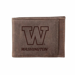 Front Pocket Wallet w/ RFID Blocking, University of Washington, Brown, Collegiate, Home