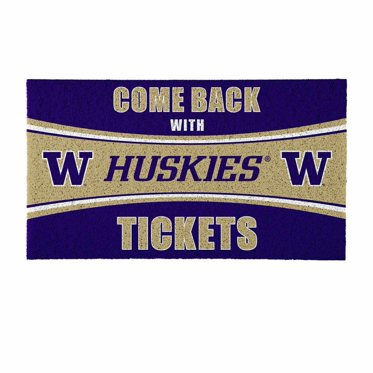 28" x 16" PVC Trapper Mat, Come Back with Tickets, University of Washi, Collegiate