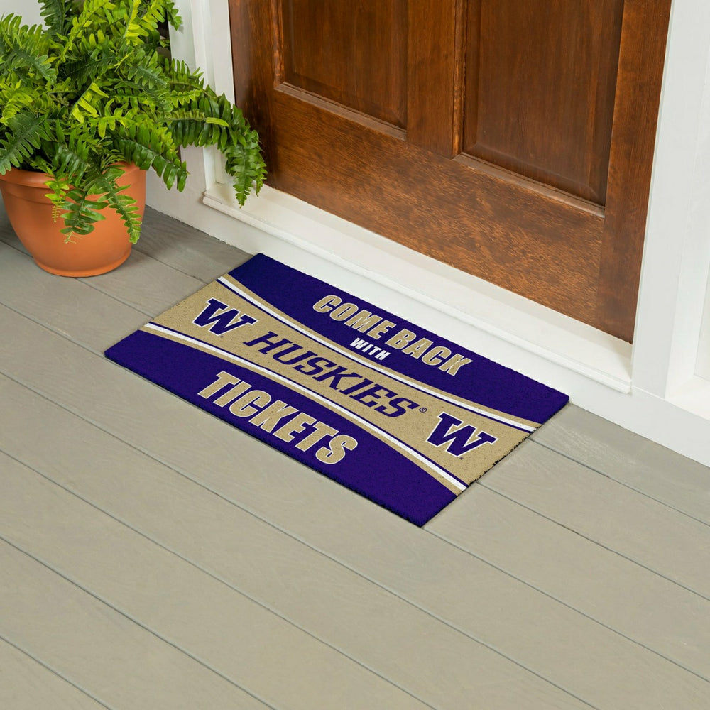 28" x 16" PVC Trapper Mat, Come Back with Tickets, University of Washi, Collegiate