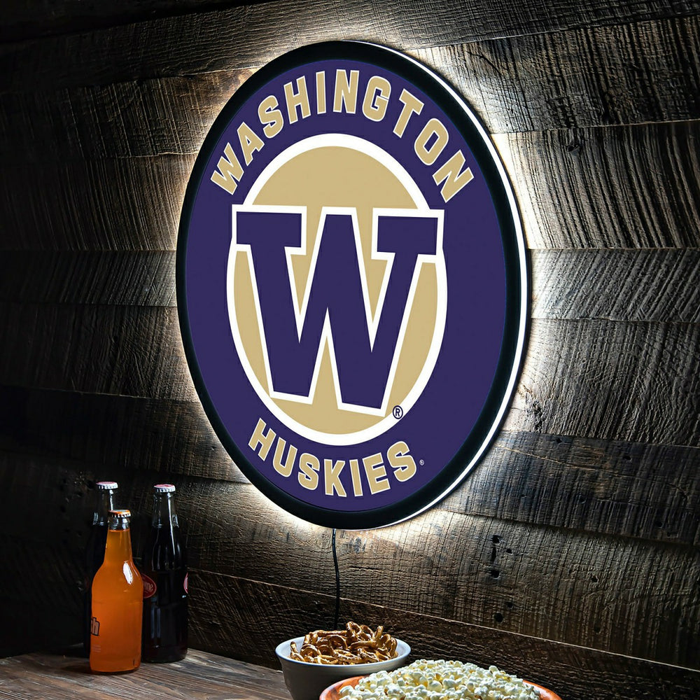 LED Wall Decor, Round, University of Washington, Collegiate, Home