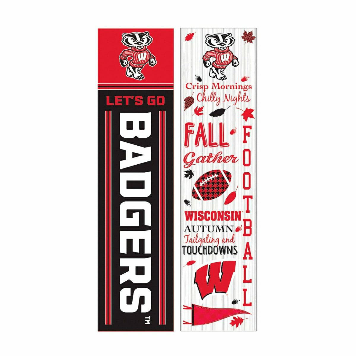 46" Double Sided Leaner, University of Wisconsin-Madison, Fall Seasona, Collegiate, Home