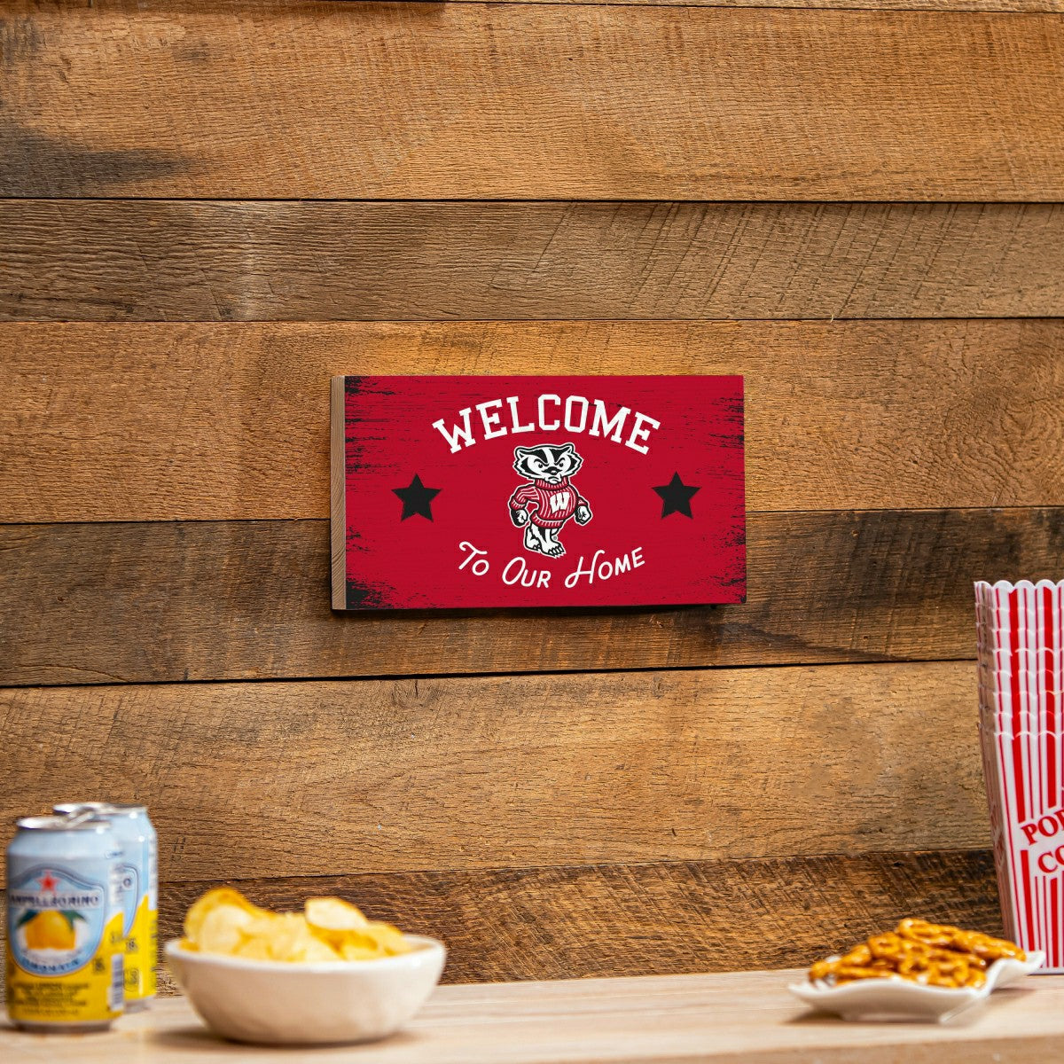 University of Wisconsin-Madison Wood Wall Sign, 6x11, Collegiate, Home