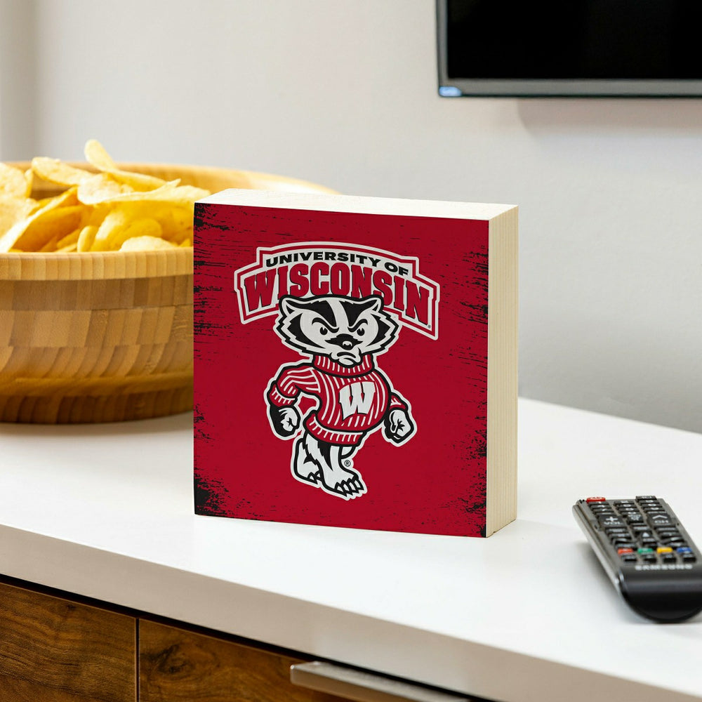 University of Wisconsin-Madison Plock, Down Home Fans, 6x6, Collegiate, Home