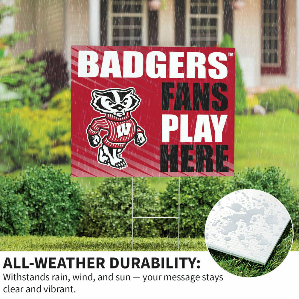 University of Wisconsin-Madison Coroplast Yard Sign "Fans Play Here", Collegiate, Home