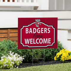 University of Wisconsin-Madison Coroplast Yard Sign, "Fans Welcome", Collegiate, Home