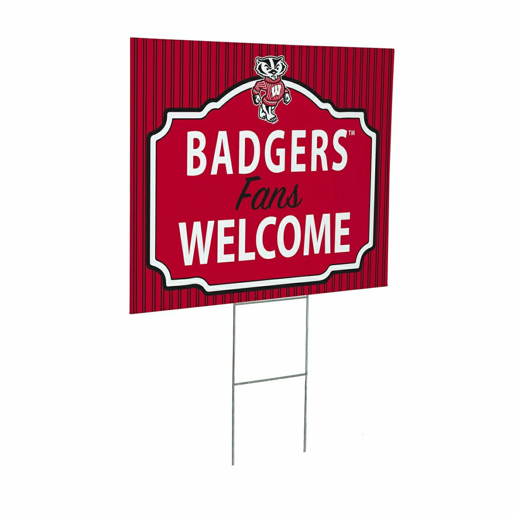 University of Wisconsin-Madison Coroplast Yard Sign, "Fans Welcome", Collegiate, Home