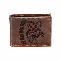 University of Wisconsin-Madison, Bi-Fold Wallet, Brown, CH, 100% Genui, Collegiate, Home