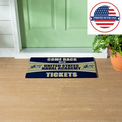 28" x 16" PVC Trapper Mat, Come Back with Tickets, US Naval Academy, Collegiate