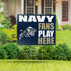 US Naval Academy Coroplast Yard Sign "Fans Play Here", Collegiate, Home