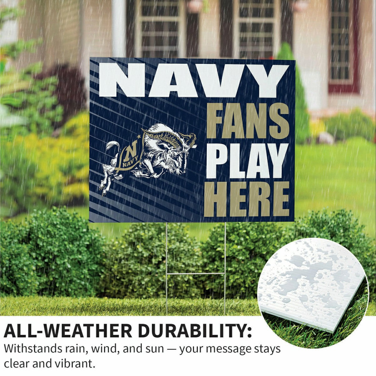 US Naval Academy Coroplast Yard Sign "Fans Play Here", Collegiate, Home