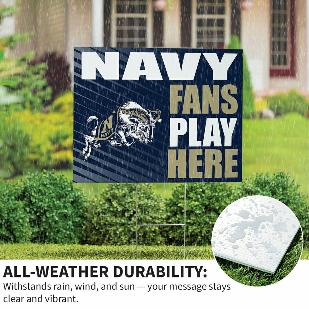 US Naval Academy Coroplast Yard Sign "Fans Play Here", Collegiate, Home