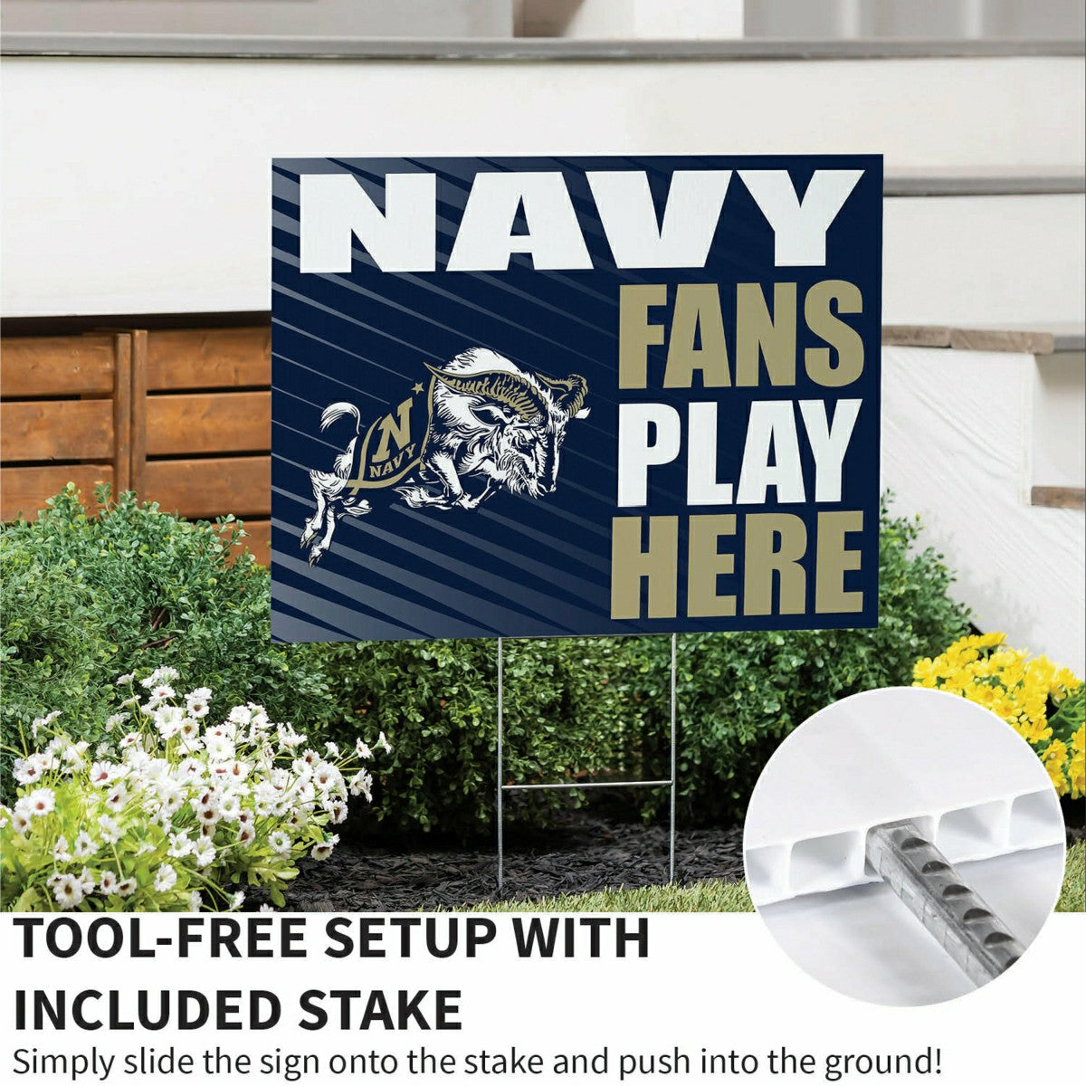 US Naval Academy Coroplast Yard Sign "Fans Play Here", Collegiate, Home