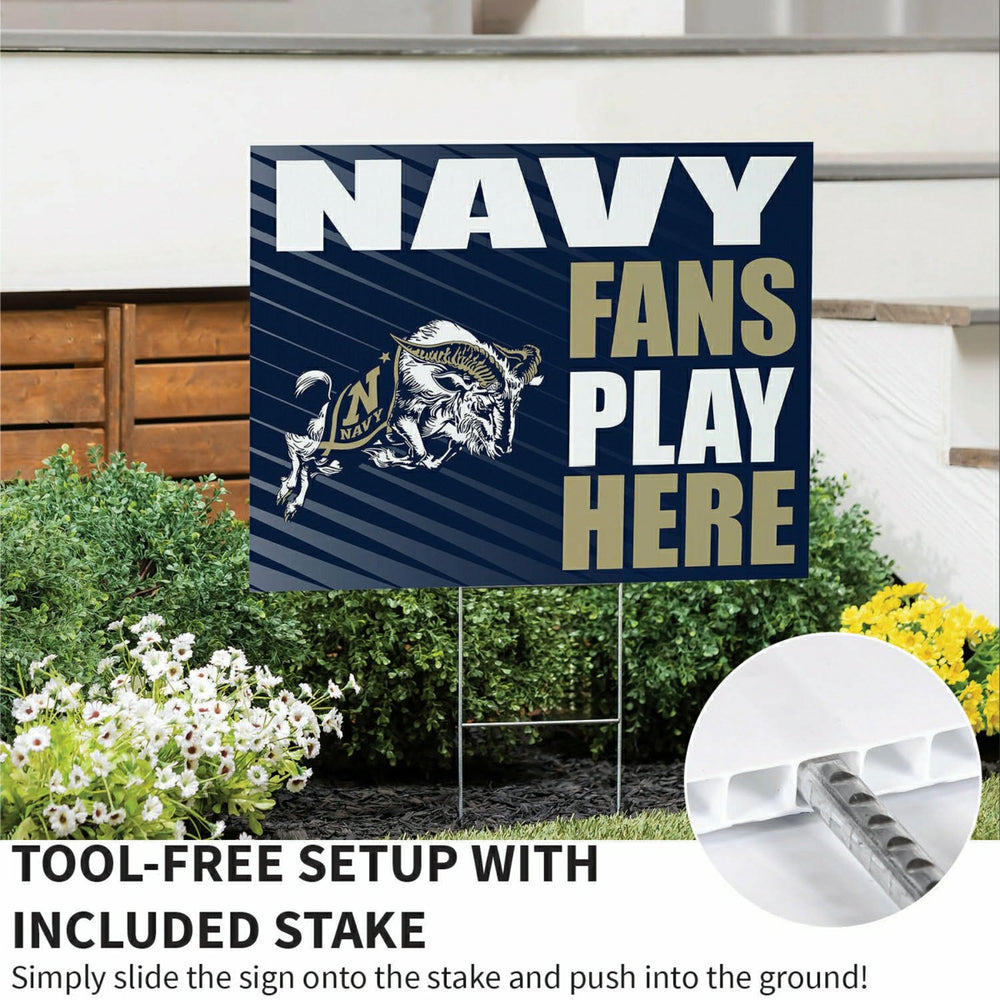 US Naval Academy Coroplast Yard Sign "Fans Play Here", Collegiate, Home