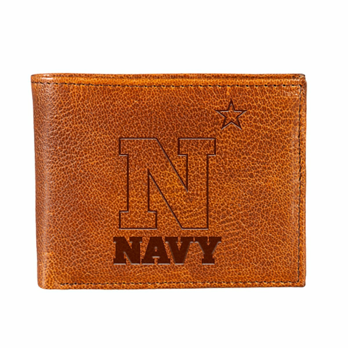 US Naval Academy, Embossed 100% Genuine Tumbled Leather Passcase Bi-Fo, Collegiate, Home