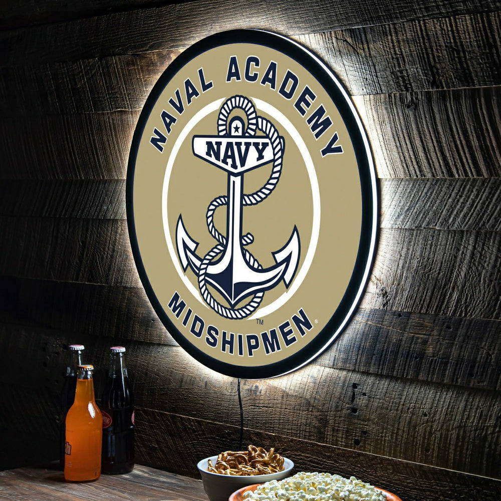 LED Wall Decor, Round, US Naval Academy, Collegiate, Home