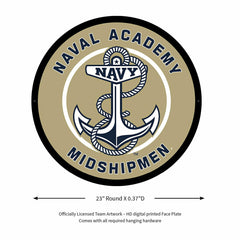 LED Wall Decor, Round, US Naval Academy, Collegiate, Home
