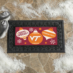 Virginia Tech Holiday Flocked Coir Sassafras Switch Mat, 22"x10", Collegiate