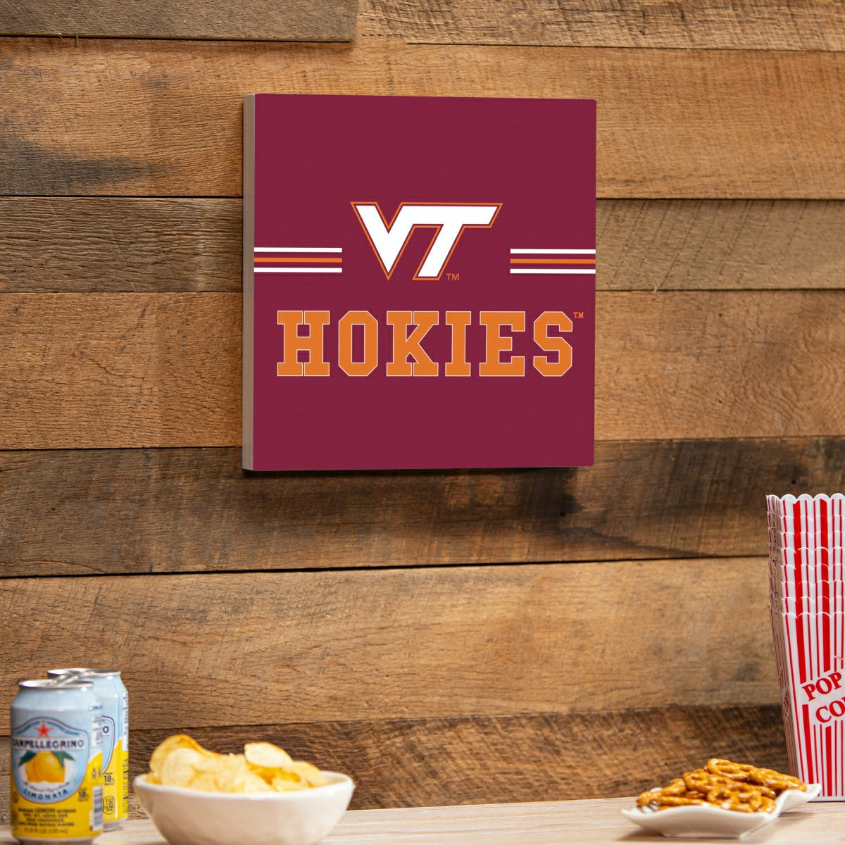 Virginia Tech Wood Wall Sign, 12x12, Collegiate, Home
