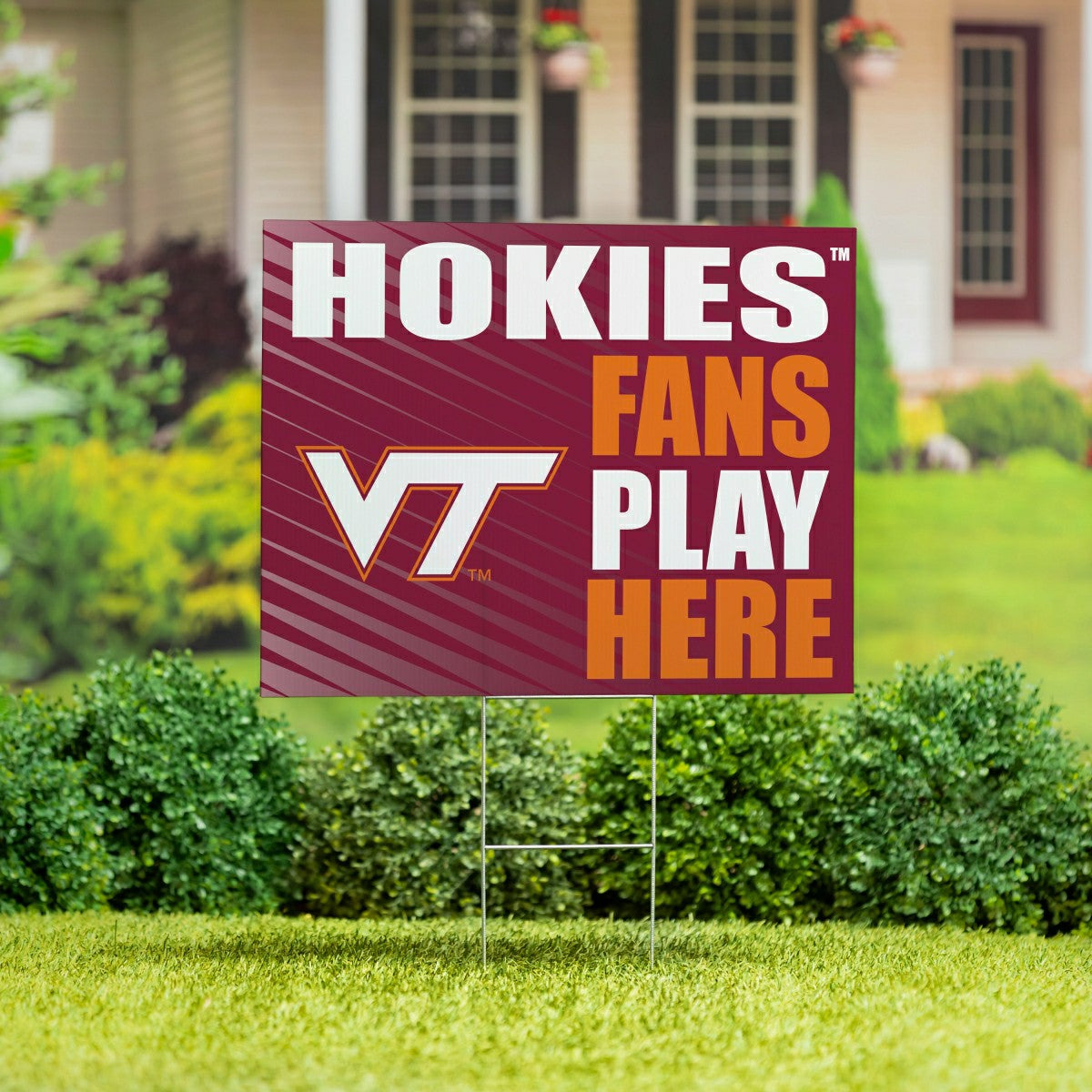 Virginia Tech Coroplast Yard Sign "Fans Play Here", Collegiate, Home