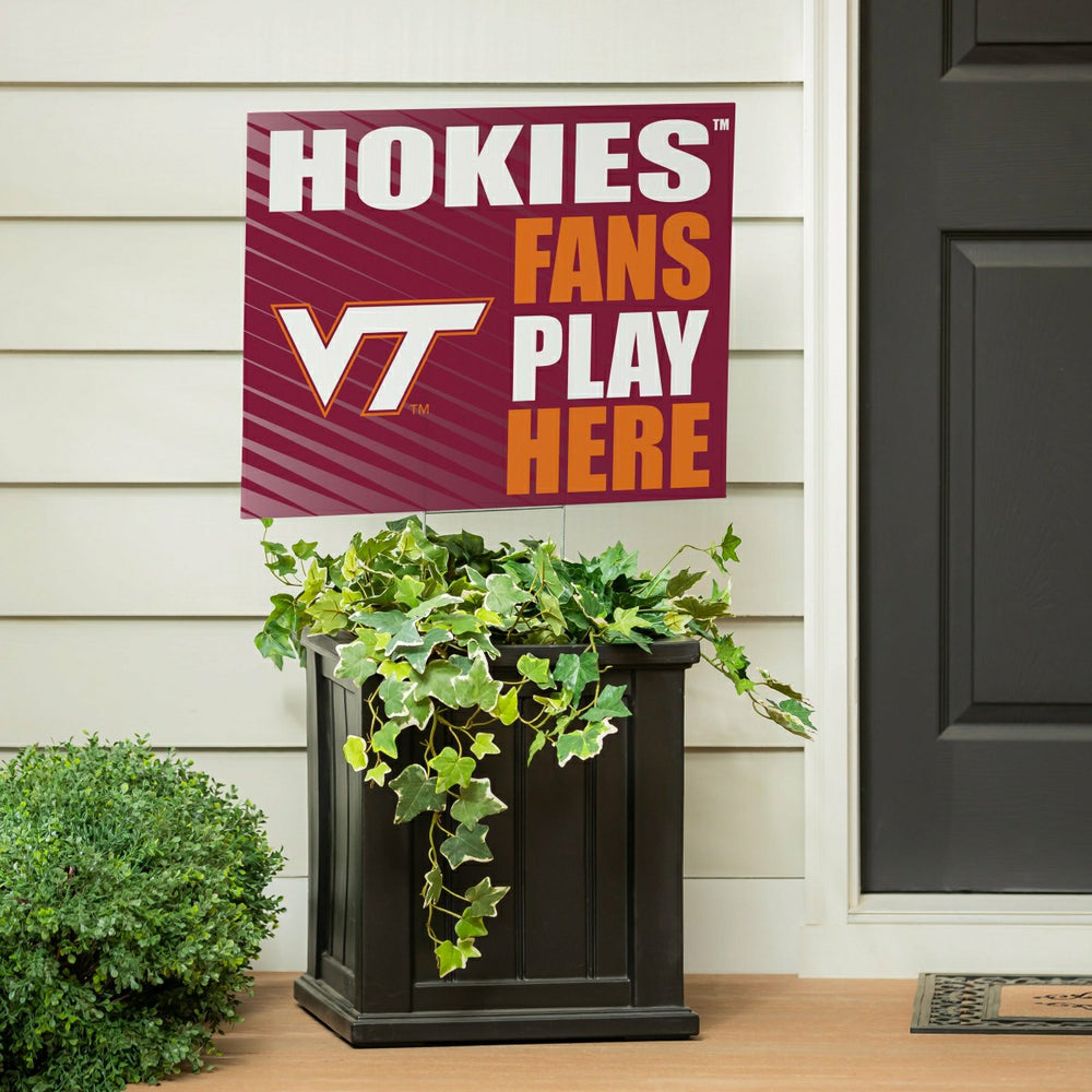 Virginia Tech Coroplast Yard Sign "Fans Play Here", Collegiate, Home