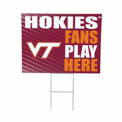 Virginia Tech Coroplast Yard Sign "Fans Play Here", Collegiate, Home